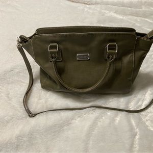 Olive faux leather Nine West satchel handbag